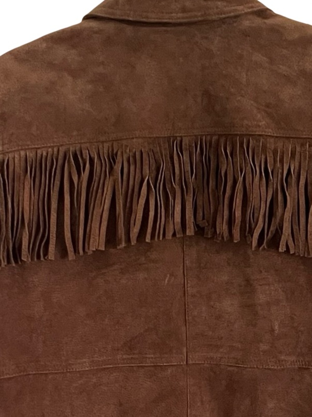 Anthropologie Pilcro Tan Brown Danae Fringed Suede Jacket Small - Picture 10 of 10